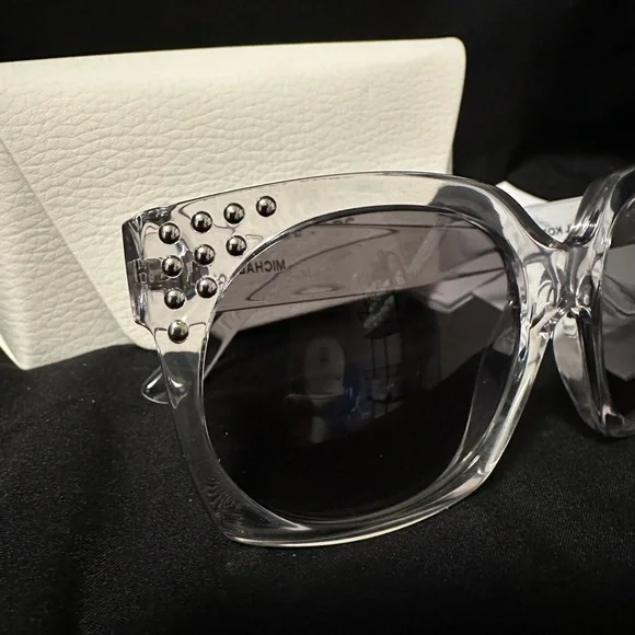 Michael Kors Women's Sunglasses with Crystal Accents - Clear and Silver - Picture 4 of 11